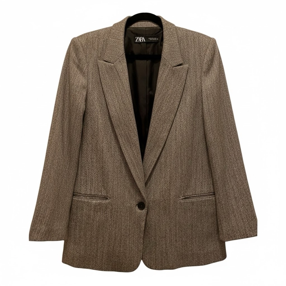 ZARA Ladies Brown Blazer - Size Medium